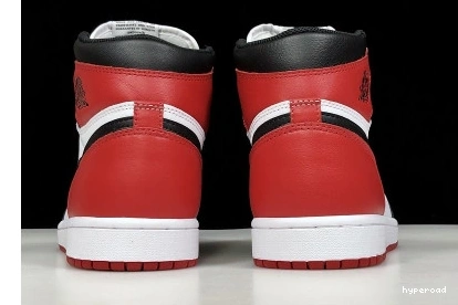 Hyperoad MENS “BLACK AIR BLACK-VARSITY 1  HIGH JORDAN TOE” WHITE OG RED 0708
